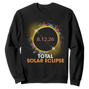 Colorful Paint Splatter 2026 Total Solar Eclipse Totality Astronomy Sweatshirt TS02 Black Print Your Wear
