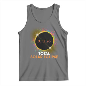 Colorful Paint Splatter 2026 Total Solar Eclipse Totality Astronomy Tank Top TS02 Black Heather Print Your Wear