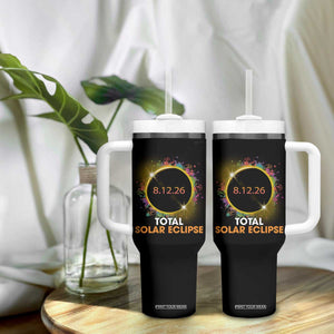 Colorful Paint Splatter 2026 Total Solar Eclipse Totality Astronomy Tumbler With Handle TS02 Print Your Wear