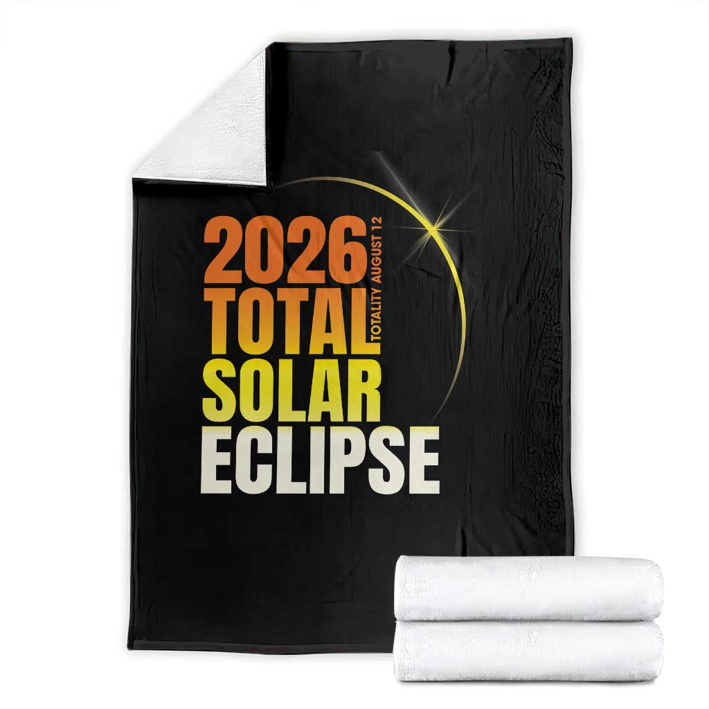 2026 Total Solar Eclipse August 12 Throw Blanket Totality Modern Space Graphic TS02 Black Print Your Wear