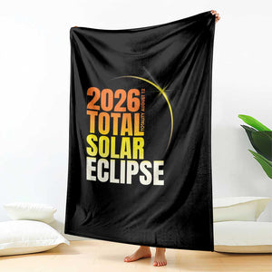 2026 Total Solar Eclipse August 12 Throw Blanket Totality Modern Space Graphic TS02 Print Your Wear
