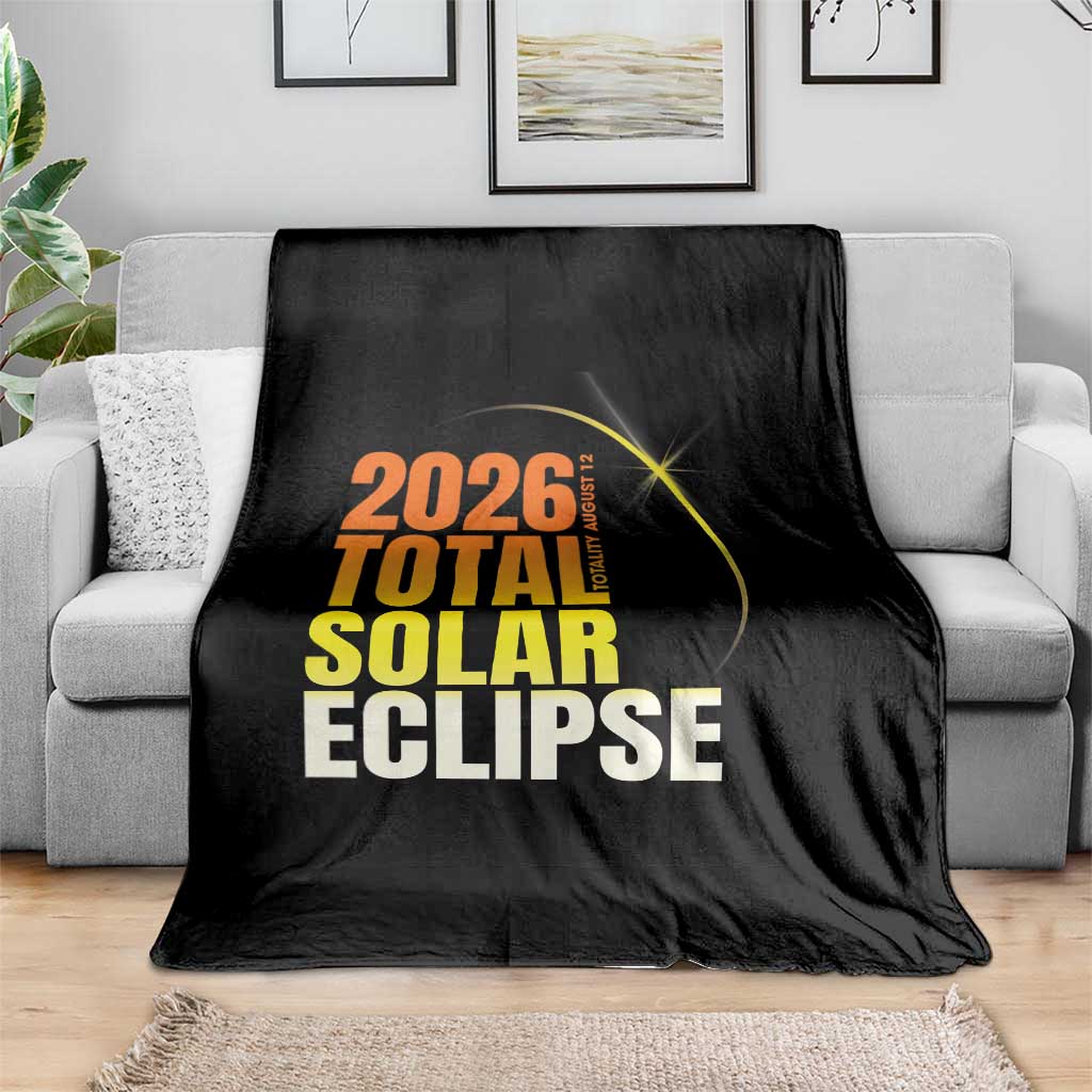 2026 Total Solar Eclipse August 12 Throw Blanket Totality Modern Space Graphic TS02 Print Your Wear