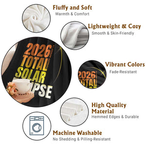 2026 Total Solar Eclipse August 12 Throw Blanket Totality Modern Space Graphic TS02 Print Your Wear