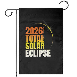 2026 Total Solar Eclipse August 12 Garden Flag Totality Modern Space Graphic TS02 Black Print Your Wear