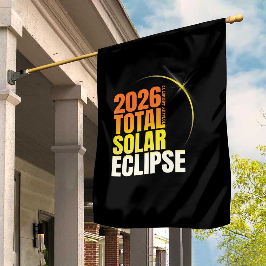 2026 Total Solar Eclipse August 12 Garden Flag Totality Modern Space Graphic TS02 Print Your Wear