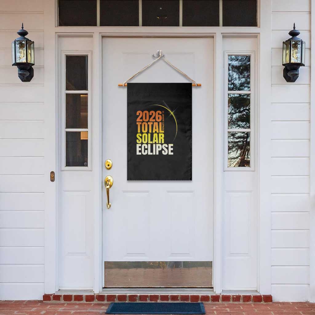 2026 Total Solar Eclipse August 12 Garden Flag Totality Modern Space Graphic TS02 Print Your Wear
