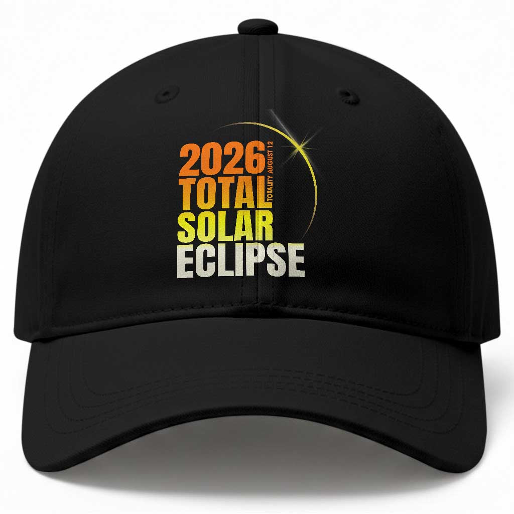 2026 Total Solar Eclipse August 12 Baseball Cap Totality Modern Space Graphic TS02 Print Your Wear