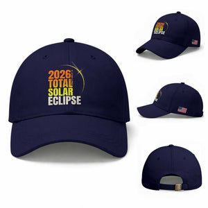 2026 Total Solar Eclipse August 12 Baseball Cap Totality Modern Space Graphic TS02 Baseball Cap Universal Fit Dark Blue Print Your Wear