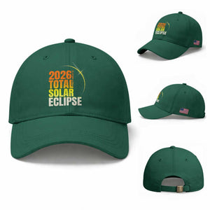 2026 Total Solar Eclipse August 12 Baseball Cap Totality Modern Space Graphic TS02 Baseball Cap Universal Fit Irish Green Print Your Wear