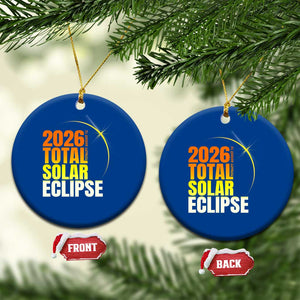 2026 Total Solar Eclipse August 12 Ceramic Ornament Totality Modern Space Graphic TS02 1pc Blue Print Your Wear