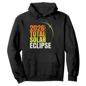 2026 Total Solar Eclipse August 12 Hoodie Totality Modern Space Graphic TS02 Black Print Your Wear
