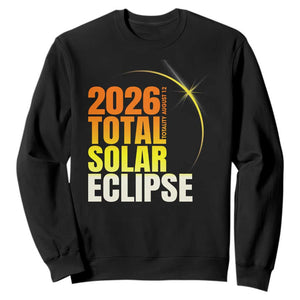 2026 Total Solar Eclipse August 12 Sweatshirt Totality Modern Space Graphic TS02 Black Print Your Wear