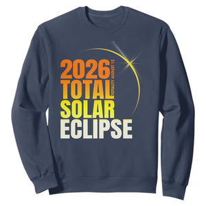 2026 Total Solar Eclipse August 12 Sweatshirt Totality Modern Space Graphic TS02 Navy Print Your Wear