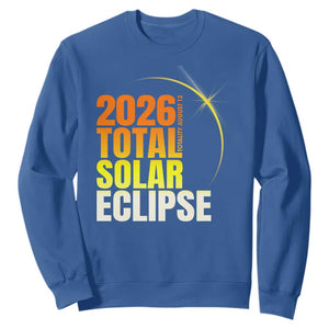 2026 Total Solar Eclipse August 12 Sweatshirt Totality Modern Space Graphic TS02 Royal Blue Print Your Wear