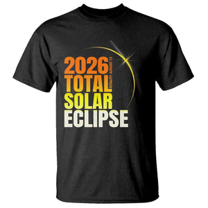 2026 Total Solar Eclipse August 12 T Shirt Totality Modern Space Graphic TS02 Black Print Your Wear