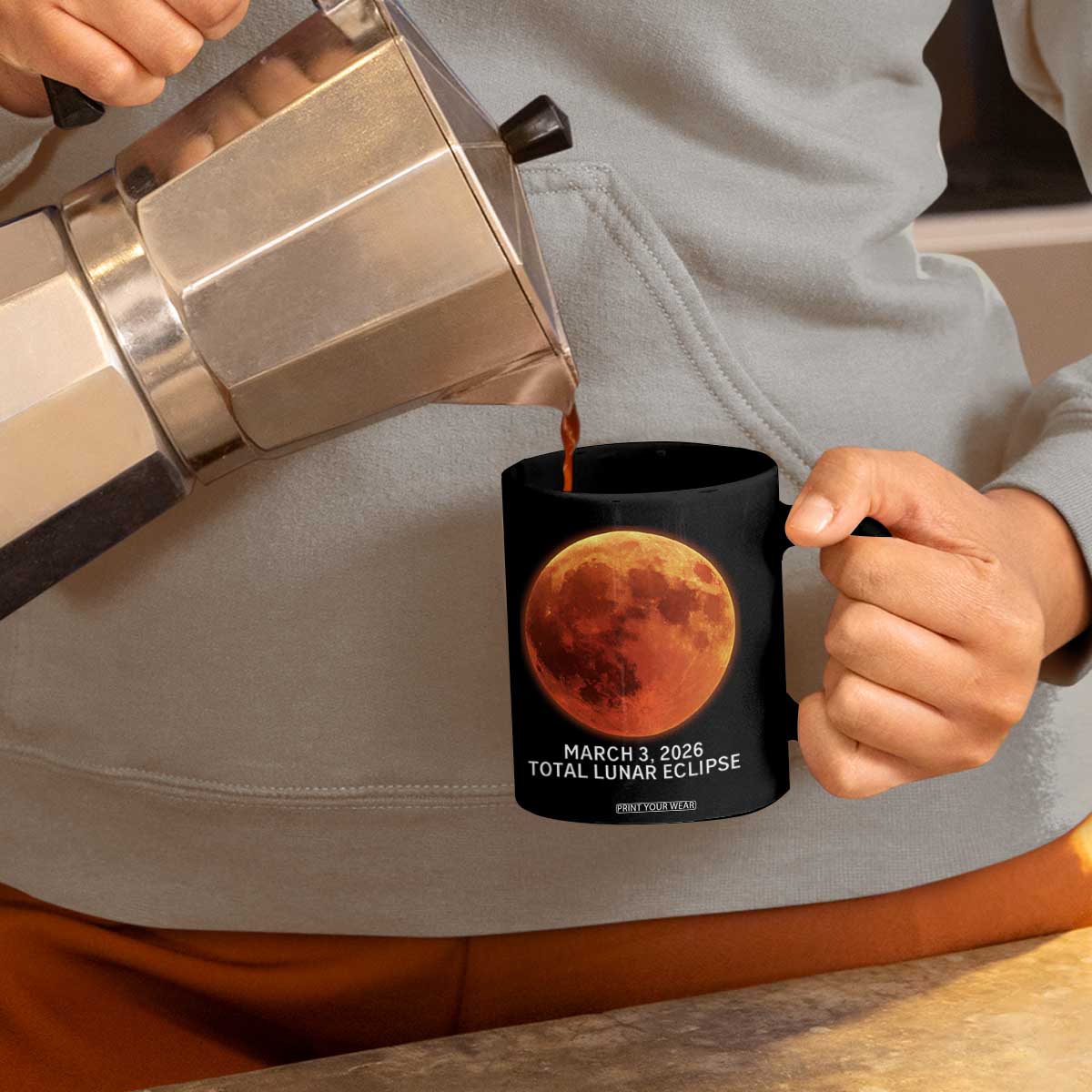 Blood Moon Total Lunar Eclipse March 3 2026 Coffee Mug Blood Moon Astronomy Souvenir Graphic TS02 Print Your Wear