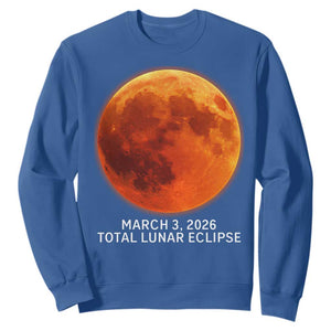 Blood Moon Total Lunar Eclipse March 3 2026 Sweatshirt Blood Moon Astronomy Souvenir Graphic TS02 Royal Blue Print Your Wear