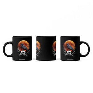 Gothic Raven on Skull Blood Moon Coffee Mug Spooky Halloween Macabre Dark Art Graphic TS02 Print Your Wear