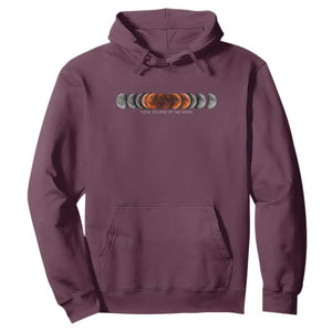 Total Eclipse of the Moon Phases Hoodie Blood Moon Space Astronomy Celestial Graphic TS02 Maroon Print Your Wear