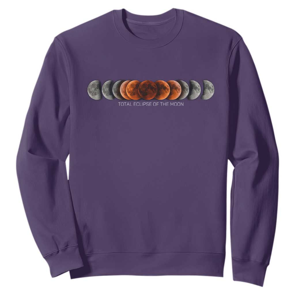 Total Eclipse of the Moon Phases Sweatshirt Blood Moon Space Astronomy Celestial Graphic TS02 Purple Print Your Wear
