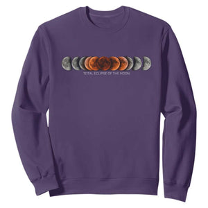 Total Eclipse of the Moon Phases Sweatshirt Blood Moon Space Astronomy Celestial Graphic TS02 Purple Print Your Wear