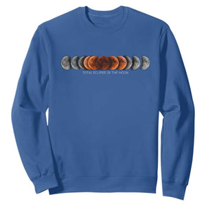 Total Eclipse of the Moon Phases Sweatshirt Blood Moon Space Astronomy Celestial Graphic TS02 Royal Blue Print Your Wear
