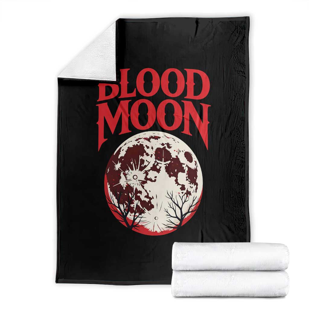 Retro Blood Moon Graphic Throw Blanket Mystic Celestial Gothic Astronomy Art TS02 Black Print Your Wear