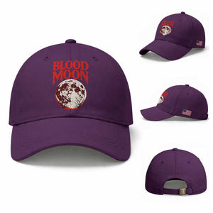 Retro Blood Moon Graphic Baseball Cap Mystic Celestial Gothic Astronomy Art TS02 Baseball Cap Universal Fit Purple Print Your Wear