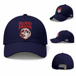 Retro Blood Moon Graphic Baseball Cap Mystic Celestial Gothic Astronomy Art TS02 Baseball Cap Universal Fit Dark Blue Print Your Wear