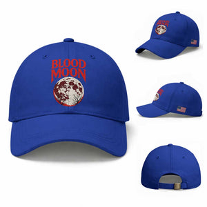Retro Blood Moon Graphic Baseball Cap Mystic Celestial Gothic Astronomy Art TS02 Baseball Cap Universal Fit Royal Blue Print Your Wear