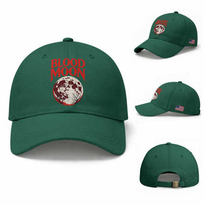 Retro Blood Moon Graphic Baseball Cap Mystic Celestial Gothic Astronomy Art TS02 Baseball Cap Universal Fit Irish Green Print Your Wear