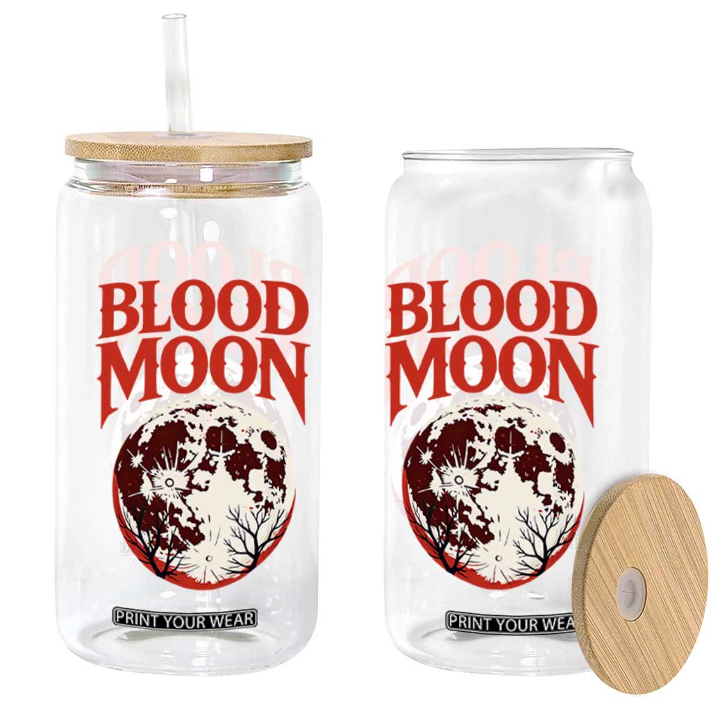 Retro Blood Moon Graphic Glass Can Mystic Celestial Gothic Astronomy Art TS02 Print Your Wear