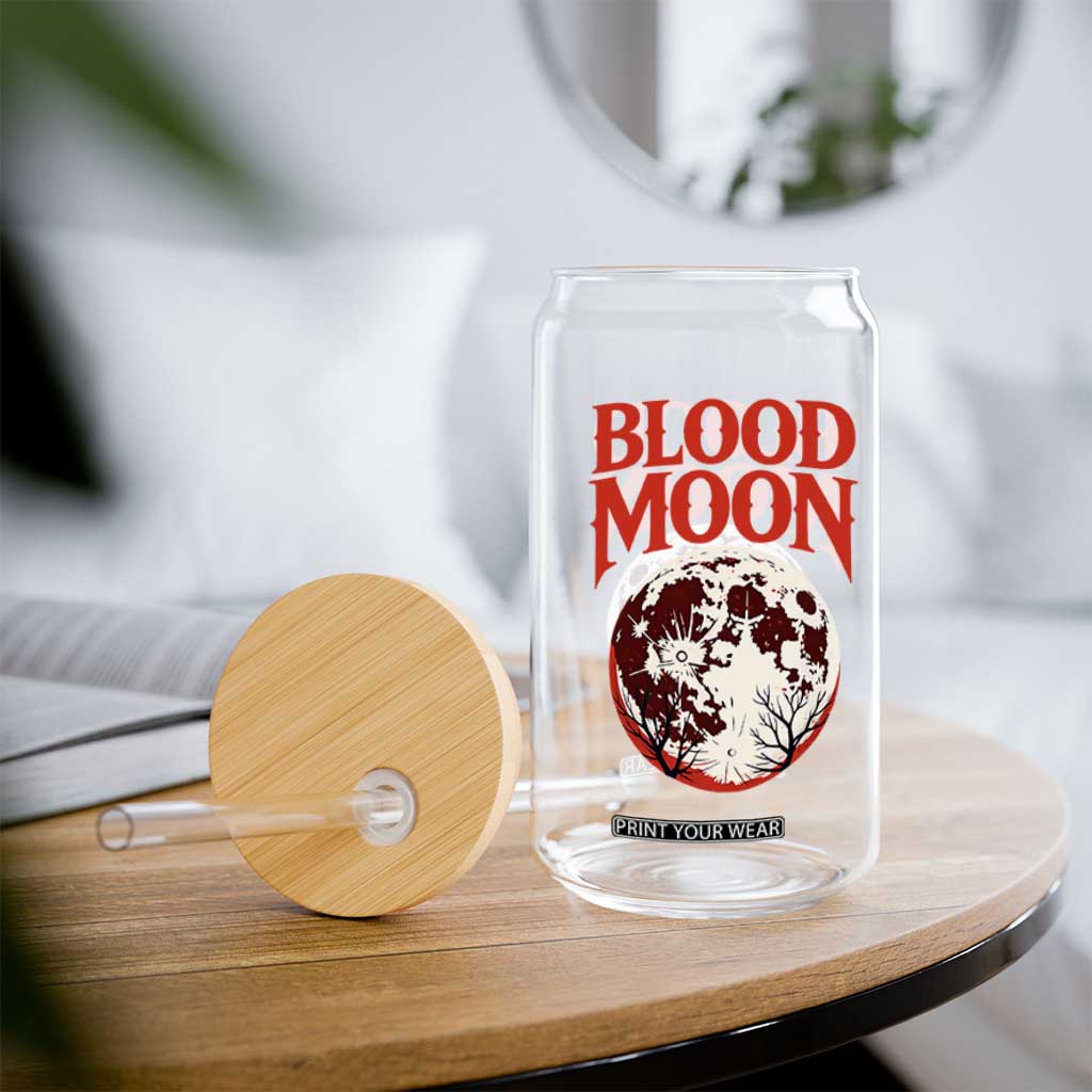 Retro Blood Moon Graphic Glass Can Mystic Celestial Gothic Astronomy Art TS02 Print Your Wear