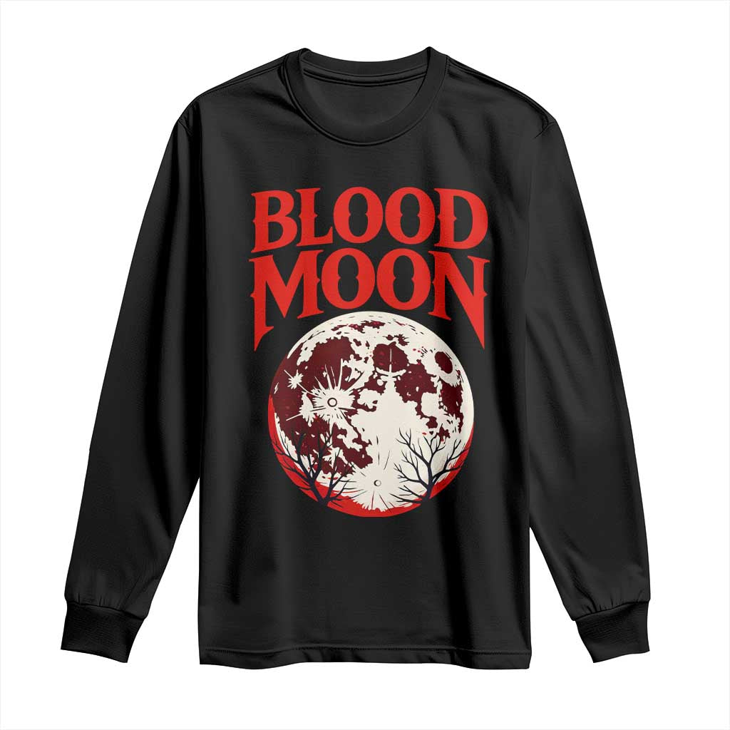 Retro Blood Moon Graphic Long Sleeve Shirt Mystic Celestial Gothic Astronomy Art TS02 Black Print Your Wear