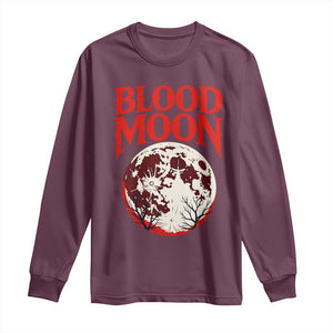 Retro Blood Moon Graphic Long Sleeve Shirt Mystic Celestial Gothic Astronomy Art TS02 Maroon Print Your Wear