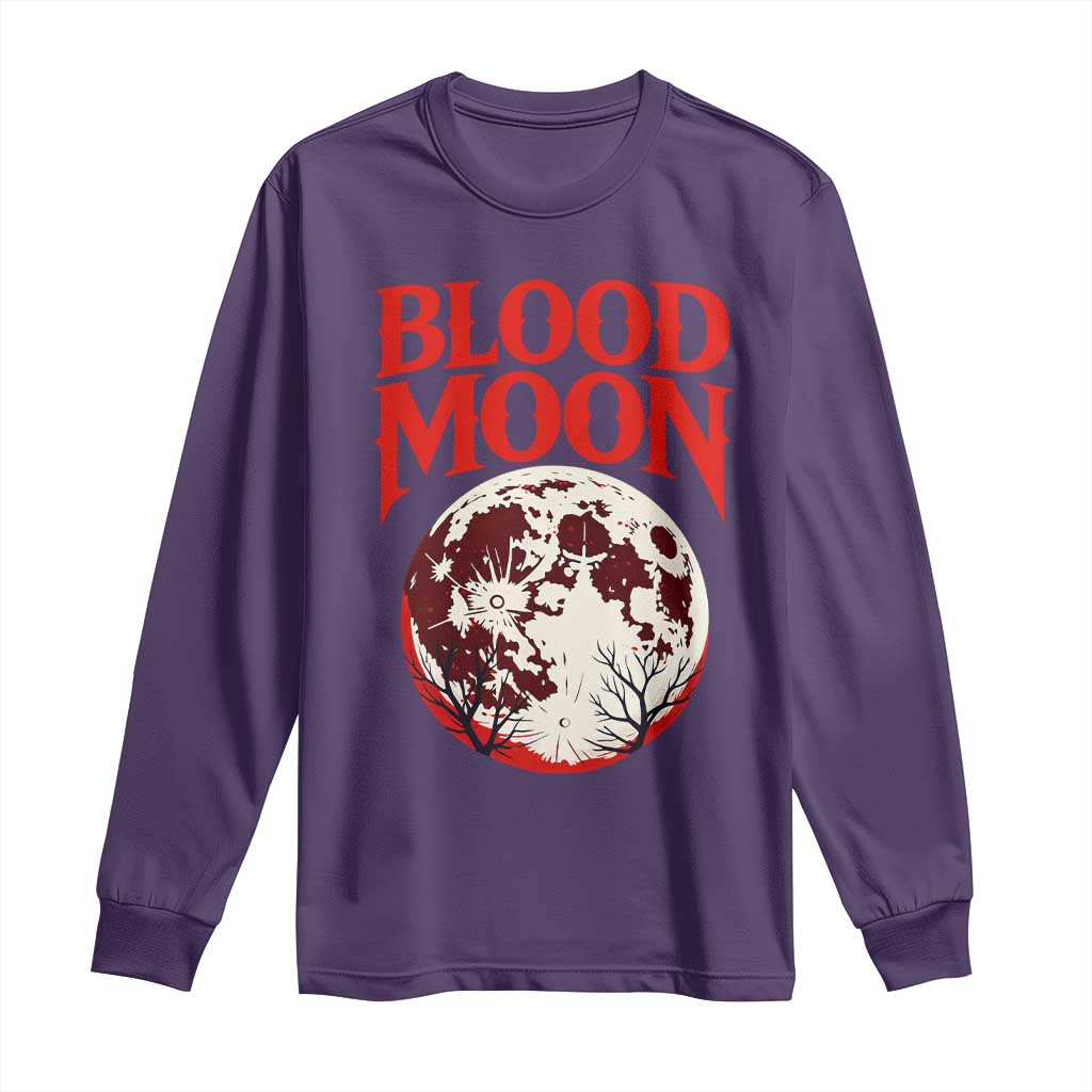 Retro Blood Moon Graphic Long Sleeve Shirt Mystic Celestial Gothic Astronomy Art TS02 Purple Print Your Wear