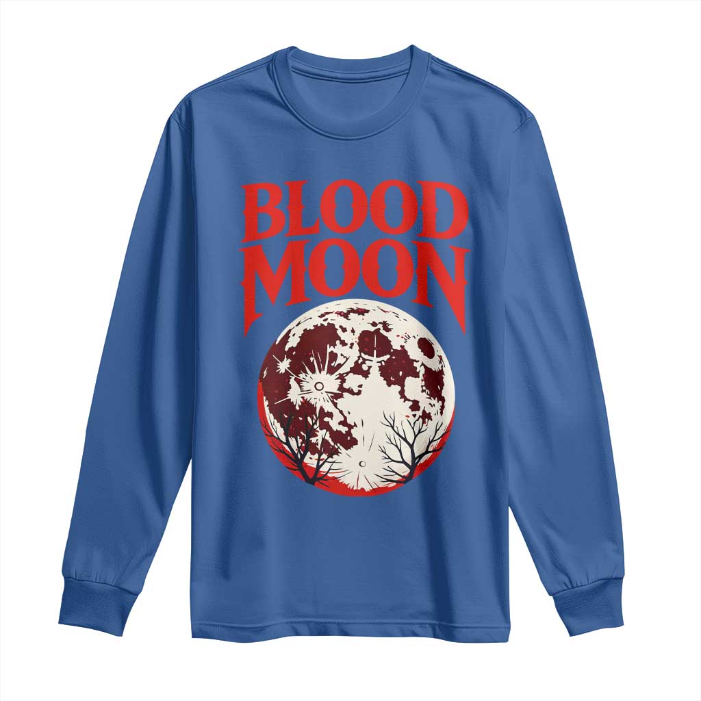 Retro Blood Moon Graphic Long Sleeve Shirt Mystic Celestial Gothic Astronomy Art TS02 Royal Blue Print Your Wear