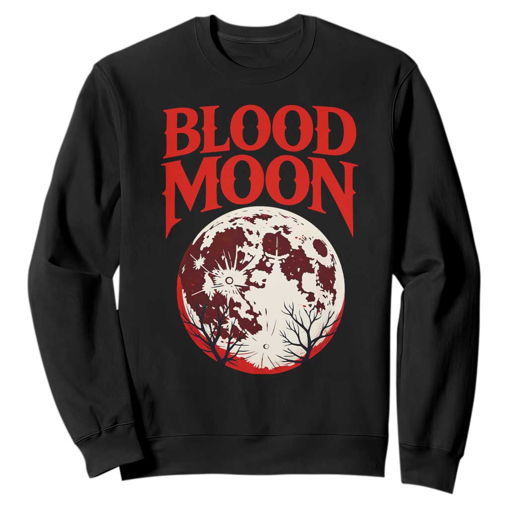 Retro Blood Moon Graphic Sweatshirt Mystic Celestial Gothic Astronomy Art TS02 Black Print Your Wear