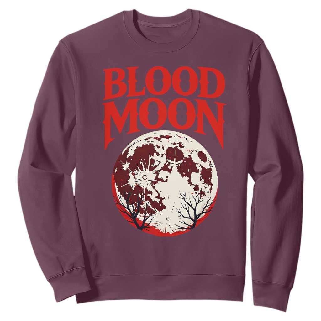 Retro Blood Moon Graphic Sweatshirt Mystic Celestial Gothic Astronomy Art TS02 Maroon Print Your Wear