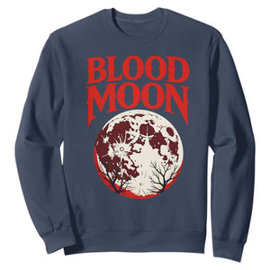 Retro Blood Moon Graphic Sweatshirt Mystic Celestial Gothic Astronomy Art TS02 Navy Print Your Wear