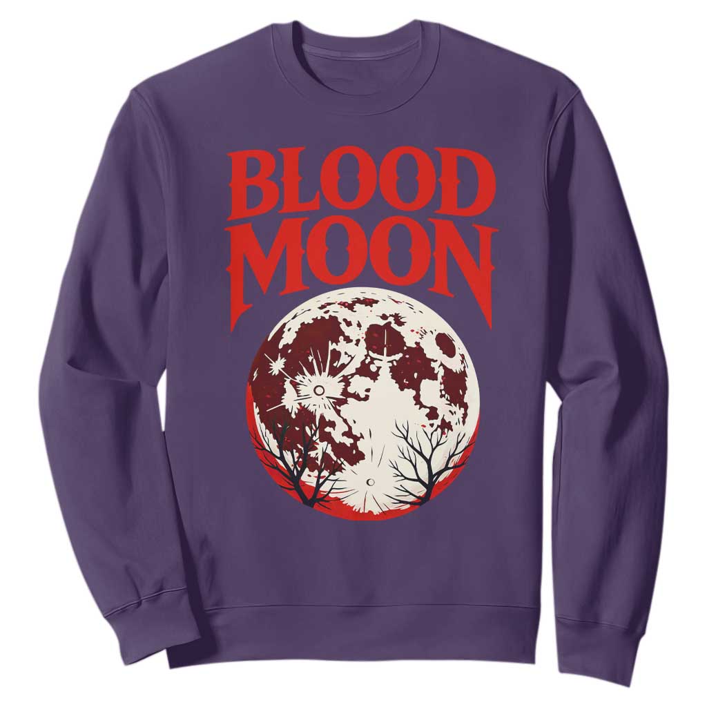 Retro Blood Moon Graphic Sweatshirt Mystic Celestial Gothic Astronomy Art TS02 Purple Print Your Wear