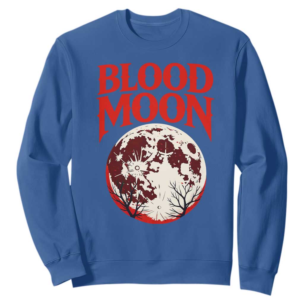 Retro Blood Moon Graphic Sweatshirt Mystic Celestial Gothic Astronomy Art TS02 Royal Blue Print Your Wear