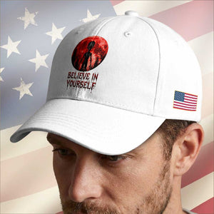 Creepy Alien Believe In Yourself Baseball Cap Funny Blood Moon Sci-Fi Horror Graphic TS02 Print Your Wear