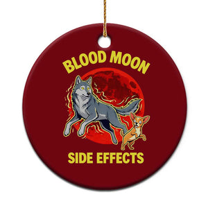 Funny Blood Moon Side Effects Wolf and Chihuahua Dog Humor Graphic Ceramic Ornament TS02 1pc Red Print Your Wear