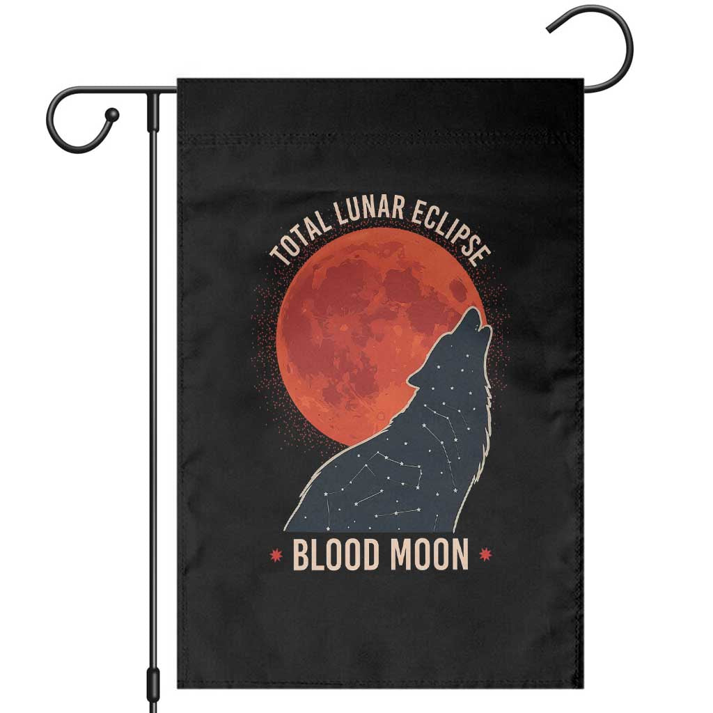 Total Lunar Eclipse March 3 2026 Garden Flag Constellation Wolf Souvenir Graphic TS02 Black Print Your Wear