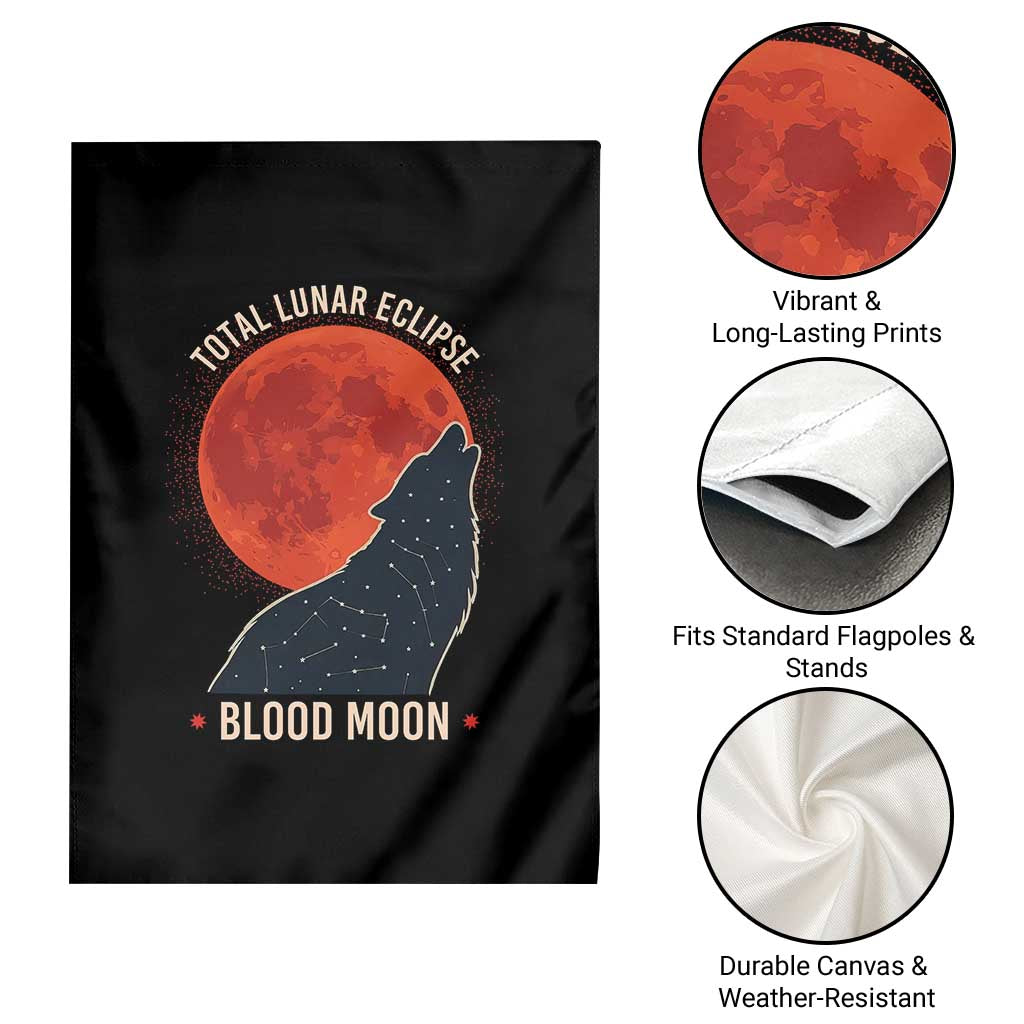 Total Lunar Eclipse March 3 2026 Garden Flag Constellation Wolf Souvenir Graphic TS02 Print Your Wear