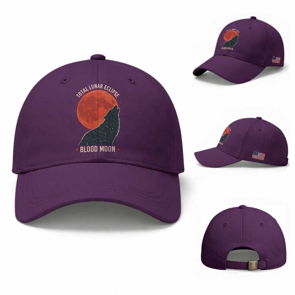 Total Lunar Eclipse March 3 2026 Baseball Cap Constellation Wolf Souvenir Graphic TS02 Baseball Cap Universal Fit Purple Print Your Wear