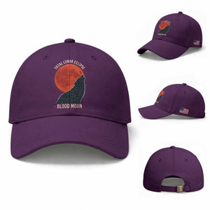 Total Lunar Eclipse March 3 2026 Baseball Cap Constellation Wolf Souvenir Graphic TS02 Baseball Cap Universal Fit Purple Print Your Wear