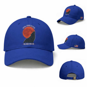 Total Lunar Eclipse March 3 2026 Baseball Cap Constellation Wolf Souvenir Graphic TS02 Baseball Cap Universal Fit Royal Blue Print Your Wear