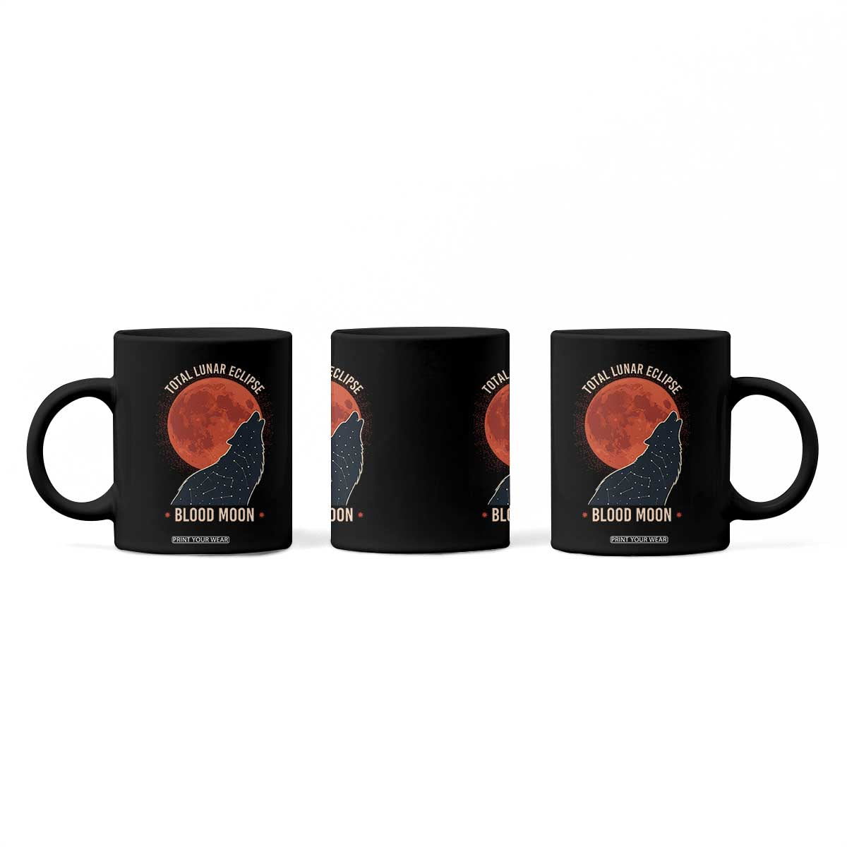 Total Lunar Eclipse March 3 2026 Coffee Mug Constellation Wolf Souvenir Graphic TS02 Print Your Wear